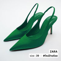 ZARA รองเท้าส้นสูง สีเขียวเหนี่ยวทรัพย์ N013-3