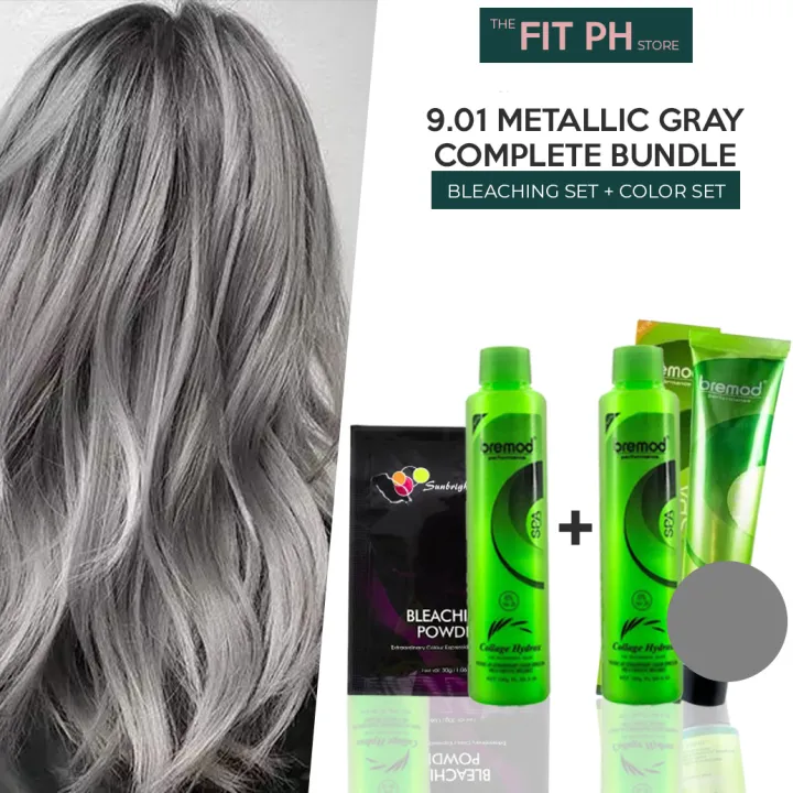 METALLIC GRAY COMPLETE BUNDLE! Bremod Hair Color & Hair Bleaching Set