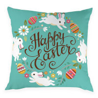 Happy Easter Cushion Covers Bunny Eggs Decorative Pillows Cover for Sofa Living Room  Rabbit Throw Pillow Case Party Almofadas