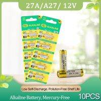 【No-profit】 Green Street 10PCS A27 27A อัลคาไลน์12V สำหรับประตูโรงรถกลิ้งประตูรีโมทคอนโทรล G27A MN27 MS27 GP27A V27GA แห้ง