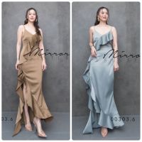 (นางแบบใส่ชุดขาย) LX Perfectly Model Dress เดรสหุ่นเพรียว เดรสสายเดี่ยว เดรสซาติน แซ่บ มีความพริ้งพริ้ววว ใส่แล้วงามมากเว่อร์!! แพทเทรินเริ่ด