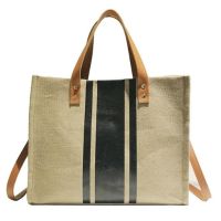 Shoulder Bag for Women Fashion Girls Canvas Contrast Color Handbag