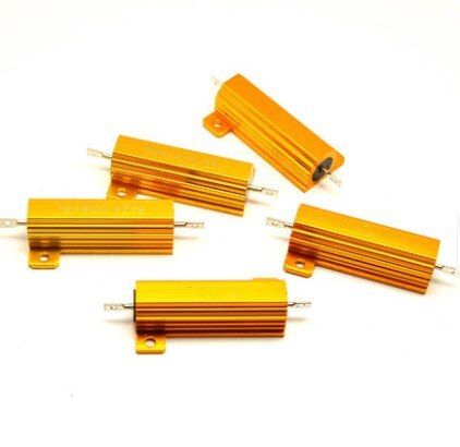 RX24 50W Watt Power Metal Shell Aluminium Gold Resistor RX24 50W 0.1R 0.2R 0.22R 0.3R 0.33R 0.4R 0.47R 0.5R 0.56R 0.68R 0.8R