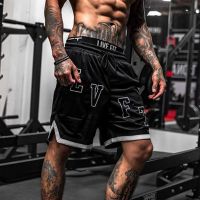 The new spring and summer 2022 male quick-drying 5 minutes of pants fitness leisure stretch pants popular logo loose shorts big yards