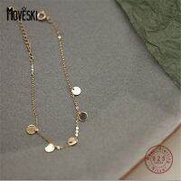 【CW】 MOVESKI 925 Sterling Personality Small Disc Trend Korean Hot Jewelry