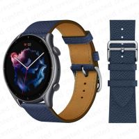 สายหนัง20มม./22มม. สำหรับ Amazfit GTS/2/2e/3/GTS2 Mini/Gtr/ 3 /Pro/ GTR2/47มม./42มม./Stratos นาฬิกาข้อมือแบบสมาร์ท Amazfit Bip