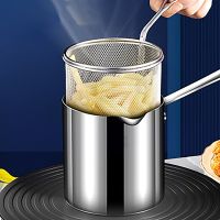 New Deep Fryer 304 Stainless Steel Fryer with Frying Basket Auxiliary Food Pot To Deepen Japanese Milk Pot