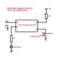 โมดูล Optocoupler แยกแบบตาแมวบอร์ดแบบแยกสัญญาณออกจากกันความทนทานต่อสัญญาณรบกวนพร้อมฝาจัมเปอร์สำหรับหลอด MOS