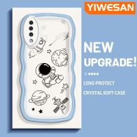 YIWESAN เคสปลอกสำหรับ Samsung กาแลคซี A30s A50s ลายการ์ตูนนักบินอวกาศ,เคสมือถือกันกระแทกแบบใสนิ่มเคสป้องกันซิลิกาเจลโปร่งใสลายกล้องถ่ายรูปเก๋ไก๋