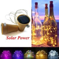 Solar Power Copper Wire String Lights Cork Shaped LED Wine Bottle Fairy Light Night Lamp Wedding Christmas Party Holiday Decor