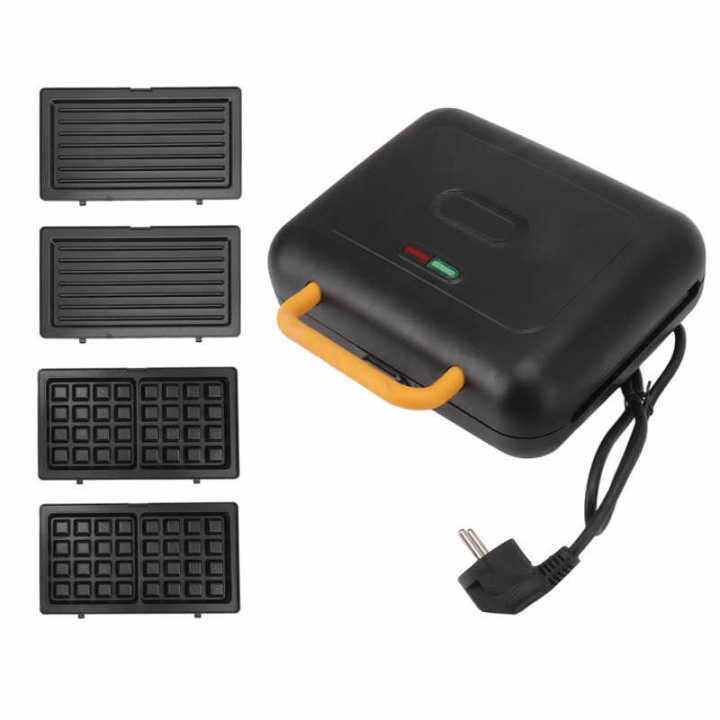 Electric Sandwich Maker 3 in 1 Panini Steak Grilled Waffle Maker Bread Baking Pan NonStick
