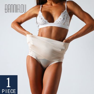 Banniriou กางเกงในเอวสูงชุดชั้นในกระชับสัดส่วนสร้างรูปร่างหน้าท้องเสื้อรัดตัวระบายอากาศได้สำหรับผู้หญิง1ชิ้น