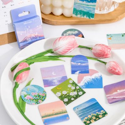 10/25/45PCS Japanese Scenery Sticker Aesthetic Childrens Sketchbook Decoraction Scrapbooking School Stationery Supply for Kids Stickers Labels