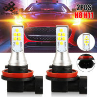 วงกลมเย็น2Pcs H11 H8 Led หมอกหลอดไฟชุด4500K สีเหลือง Super-Bright Drl โคมไฟสูง360องศา【cod】