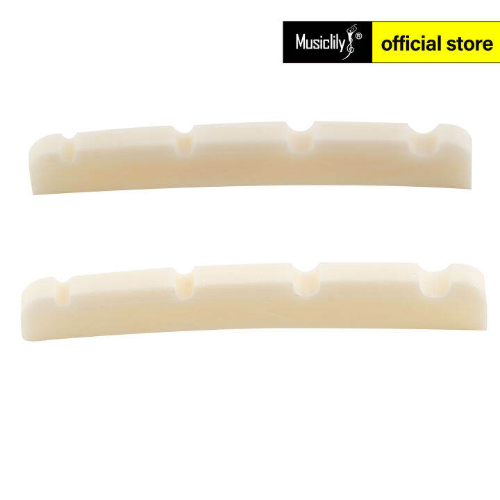 Musiclily Pro Slotted Bone J Bass Nut With Curved Bottom for 4 String