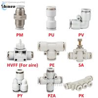 ﹉✖✷ High Quality White Pneumatic Fitting Tube Connector Water Pipe Push In Hose 4/6/8/10/12/14/16mm PU PY PK PE PV SA PZA PLM SA-B