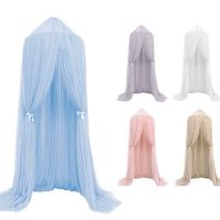 【JIU YU】♀  Nordic Princess Crown Mosquito Net Mesh Bed Curtain Decoração de quarto infantil Girls Pink Crib Canopy Beds Kids 7 camadas