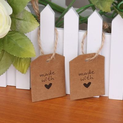 Tags Wedding Tag Label Paper Gift Favor Made Luggage Heart You Thank Personalized Favors Kraft String Bubbles Gifts Letter Love