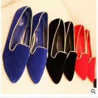 Ladies Cheap Retro Plain Big Sizes 33-48 pointed Toe Cover Heels No Heels Women Single Shoes Western Summer Style Black Red Blue