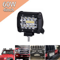 4 นิ้ว LED 60W ไฟสปอร์ต บอดีอลูไม่ใช่พลาสติก Combo แถบแสงสำหรับทำงาน Spotlight Off - road Driving ไฟตัดหมอกสำหรับรถบรรทุก 4 inch 12V 24V เเสงขาว （1pcs）