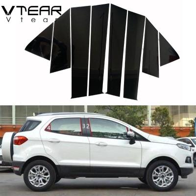 Vtear For Ford Ecosport 2013-2019 car window BC column decorative sticker trim mirror reflection panel Exterior accessories