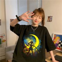 ข้อเสนอพิเศษ ขายHarajuku การ์ตูนพิมพ์ Sailor Moon เสื้อก๋วยเตี๋ยวแขนสั้นเสื้อยืดฤดูร้อน Streetwear สาวน่ารักเสื้อยืด（S-5XL）S-5XL