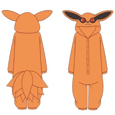 Uzumaki Kurama Kyuubi Fox Cosplay Costume Kigurumi Adult Unisex Anime Pajamas Flannel Jumpsuit Sleepwear Onesies Prop