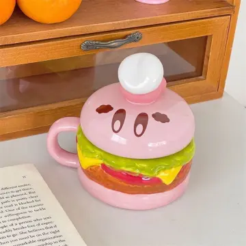 Ceramic Tea Handle Cup, Kirby Ceramic Mug Lid