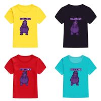 เสื้อยืดเด็ก Grimace Mcdonaldland เสื้อยืดแขนลำลองขาสั้นหลวมเสื้อยืดวัยรุ่น