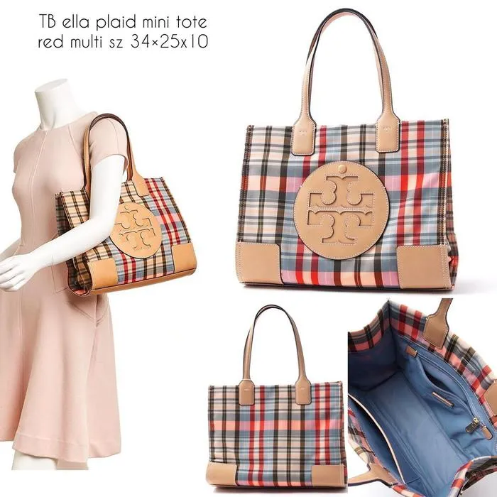 TAS TORY BURCH ORIGINAL - TB ELLA MINI NYLON TOTE PLAID RED MULTI | Lazada Indonesia TAS TORY BURCH ORIGINAL - TB ELLA MINI NYLON TOTE PLAID RED MULTI | Lazada Indonesia