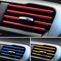 Car Conditioner Air Outlet U-shaped Decoration Bright Strip Car Air Conditioner Air Outlet Trim Binding Clips Interior Accessory for Retrofitting Medium Mesh Car Window Light Bar Electroplating Chrome Universal