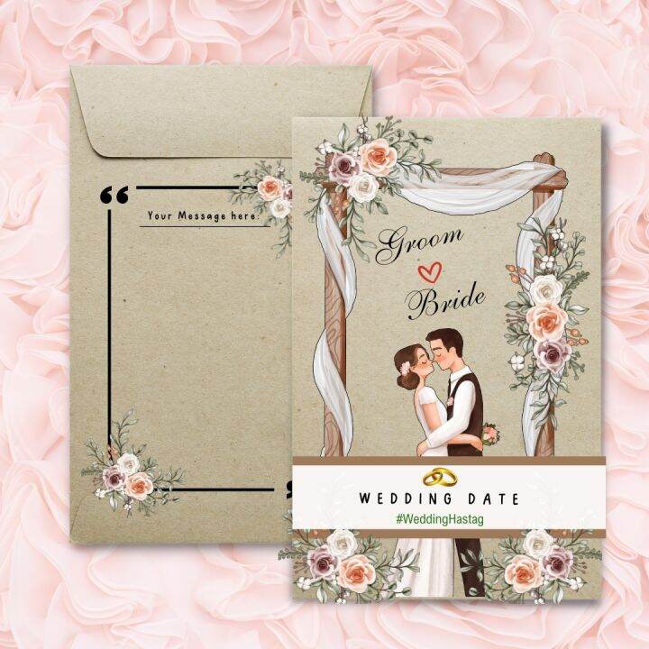 Personalized Cash Envelopes for Weddings with Front and Back Print