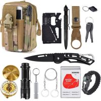 13 in 1 survival Gear kit Set Outdoor Camping Travel Survival Products EDC Tool Emergency Supplies Tactical Tools for Wilderness