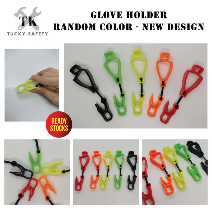 [ RANDOM COLOUR ] SAFETY PLASTIC GLOVE HOLDER / HEAVY DUTY GLOVE CLIP