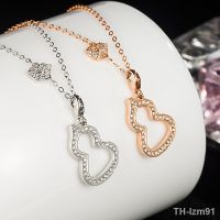 ? ของขวัญวันวาเลนไทน์ s925 sterling silver full diamond hollow out big gourd necklace jewelry girl banquet light luxury style design sense เพชรเต็มจี้เงิน