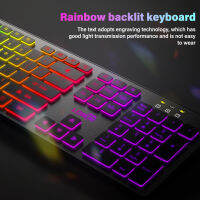 Wired 104 Keys Silent Gaming Keyboard RGB Backlit for Laptop PC Gamer