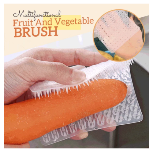 Multifunctional washing brush for fruit and vegetable, can be bent