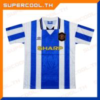 T SHIRT   Manchesters United 1994/95 Vintage Jersey เสื้อบอลย้อนยุค เสื้อแมนยูย้อนยุค blue white sharp