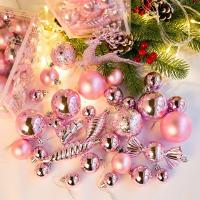 30pcs PINK Christmas Tree Ornament set Shatterproof Christmas Ball Ornaments Set Seasonal Decorative Gift Package