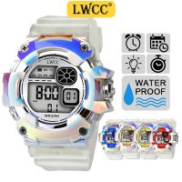 LWCC New Fashion Waterproof Digital Watch Transparent Silicone Strap Gradient color Popular Uni Watches G-02