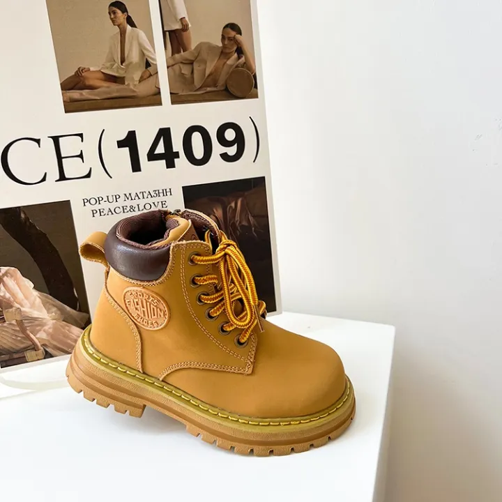 cod-beibei-childrens-shoes-boys-and-girls-handsome-casual-all-match-boots-british-style-chunky-heel-short-autumn-winter