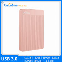 UnionSine HDD Pink 2.5 "Portable External Hard Drive 320Gb500Gb750Gb1Tb ที่เก็บข้อมูล USB3.0ใช้ได้กับ PC, Mac,Desktop,