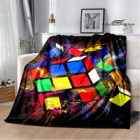 2023 3D rubiks cube printed blanket Flannel Blanket Warm blanket Home travel blanket blankets for beds throw blanket Birthday Gifts