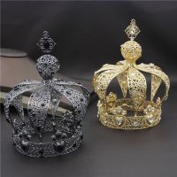 Popular Baroque Vintage Royal King Diadem Prom Party Male Cake Party Prom Wedding Hair Jewelry Man Crown Round