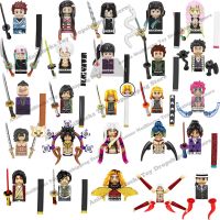 【CW】 KF6162 KF6163 KF6142 Mini action toy figures Building Blocks Demon Slayer Hantengu Daki Giyuutarou Kokushibo anime bricks gifts