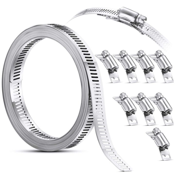 304 Stainless Steel Worm Clamp Hose Clamp Strap with Fasteners