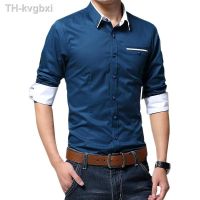 ✜ Social Formal Men long Sleeve Shirts Business Office Shirt male Cotton Mens white 3XL 5XL