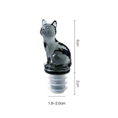 DJr-Modern Style Acrylic Silicone Cat Dog Diamonds Shape Wine Stoppers Transparent Animal Home Decoration Bar Tool For Wine Bottle