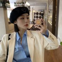 [COD] and winter love woolen womens spring autumn style black retro painters hat face