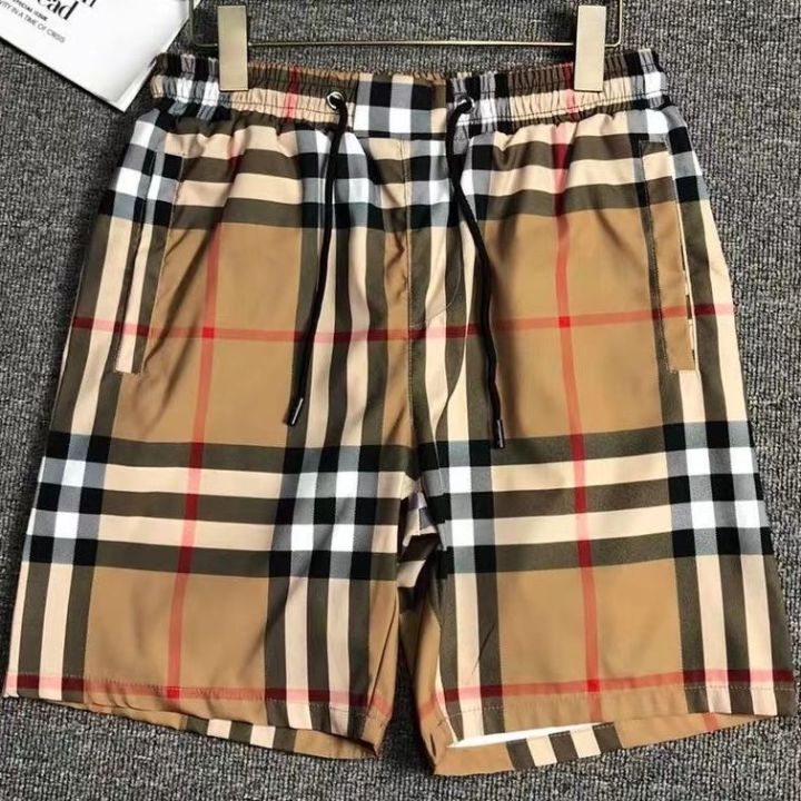 Burberry Summer Beach Pants Men's Shorts Men's Fifth Pants Loose Sports and  Leisure Large Trunks Boys Middle Pants Quick-Drying Large Size 